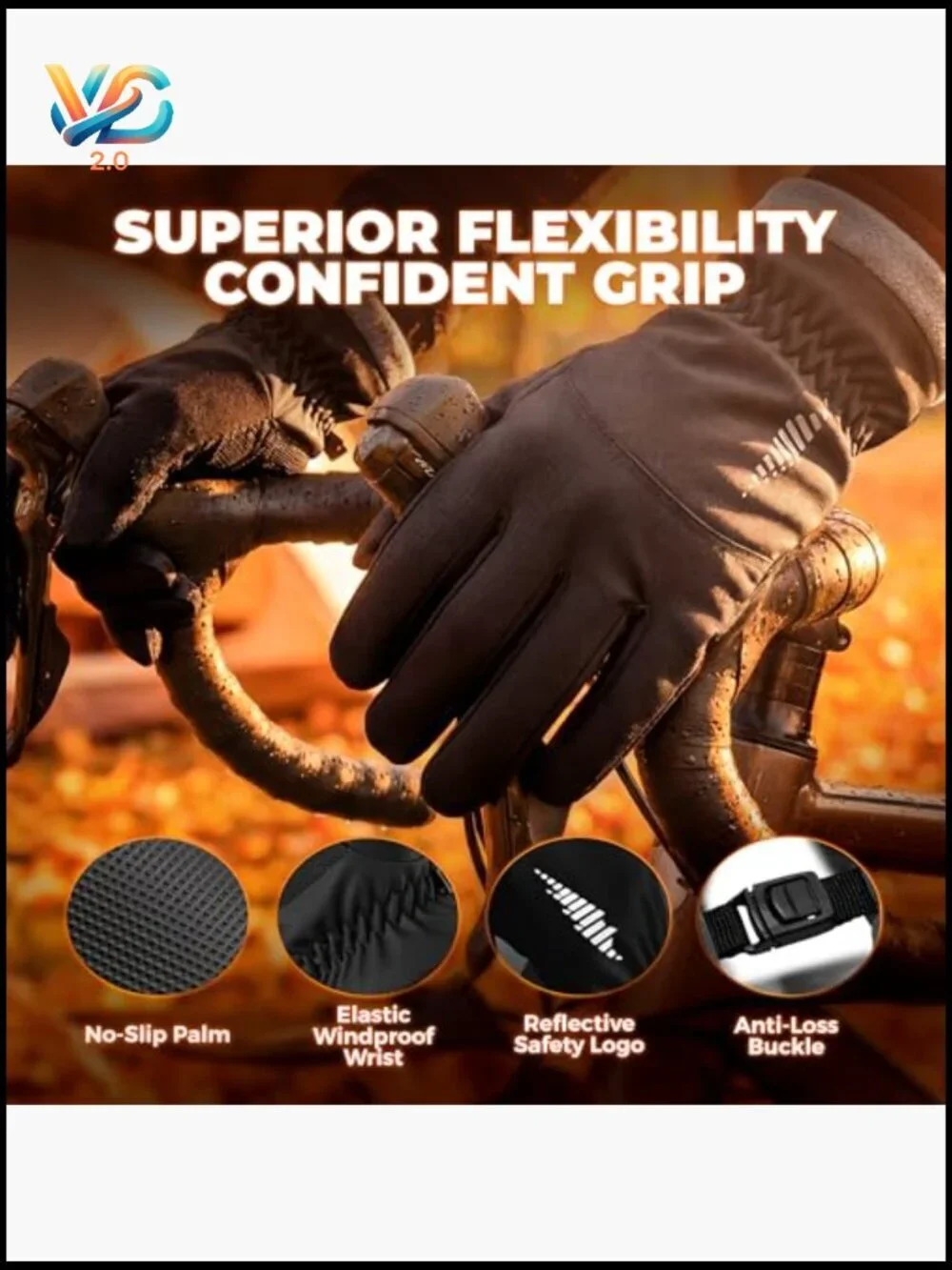 Winter Waterproof Ski Gloves with Touchscreen, Windproof Thermal for Men Women